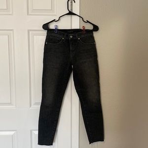 Size 27 Black Washed Lucky Mid Rise Ava Skinny Jeans